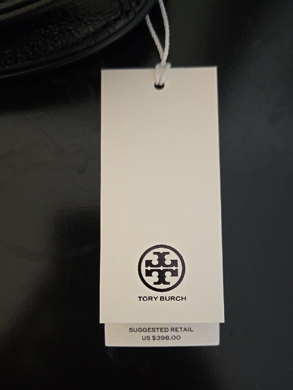 Tory Burch Black Leather Clutch with Gold Logo - Picture 4 of 6